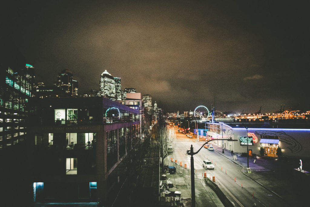 World stadt hochhaeuser seattle nacht
